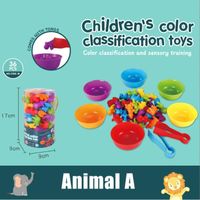Jeu Montessori 2-5 Ans - Animaux Jouet - Comptage et Tri - 36 pièces avec Tasses et Dés