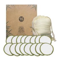 Coton Demaquillant Lavable - 16 Pcs Tampons Réutilisables En Coton Et Bambou Avec, Pour Le Nettoyage Du Visage