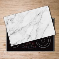 Tulup Glass Planche découper avec couvercle protecteur pour cuisine résistant chaleur 80x52 cm - „Marbre”