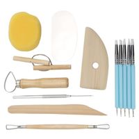 EJ.life kit d'argile 14 pièces outils en argile Portable polyvalent bricolage artisanat poterie façonnage faisant des outils en