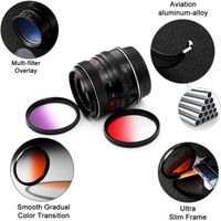 Kit de 9 filtres gradués de Couleur 72 mm pour Appareil Photo Canon Nikon Sony Pentax Olympus Fuji DSLR avec Sac à Filtre Fotover