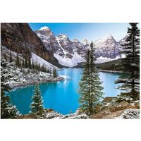 Puzzle Adulte Foret Du Canada Lac Et Montagne - 1000 Pieces - Collection Paysage D Hivers - Les Rocheuses - Neige
