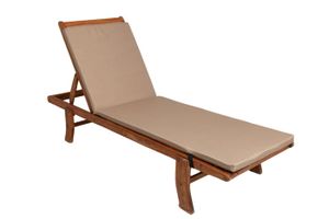 COUSSIN D'EXTÉRIEUR Coussin de chaise longue - SETGARDEN - 190x60x4cm - Beige - Extérieur - Relaxation - Meuble de jardin