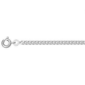 Collier Ras Du Cou En Argent 925 Avec Zirconium - Gourmette 40 Cm, 2.45 G, Occasion