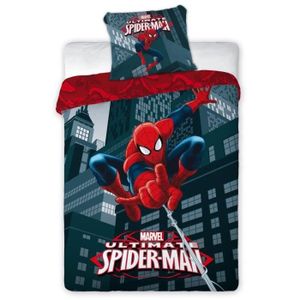 Spiderman Set Housse de Couette Simple 100% Coton Enfants Marvel
