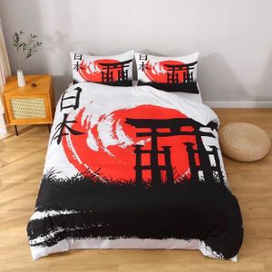 LUYAPOND Housse de Couette 220x240 Vagues de Style Japonais