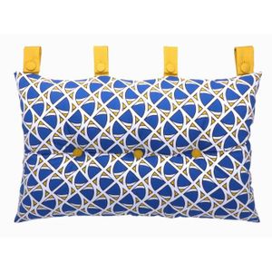 Coussin tête de lit 100% coton imprimé DJIBOUTI 50x70cm - Jaune