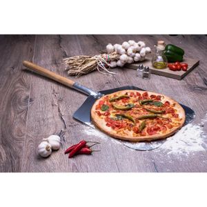 Pelle à pizza perforée 30 cm x 39,5 cm - Pelle à pizza en aluminium anodisé  - Pelle à pizza rectangulaire avec poignée anti-brûlure pour les amateurs