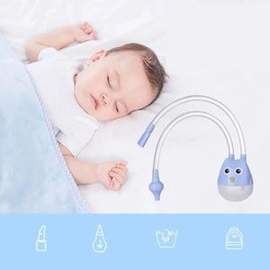 MOUCHE-BÉBÉ Drfeify aspirateur nasal manuel pour nourrissons Aspirateur Nasal manuel pour bébé en forme de hibou, forte puericulture set Bleu