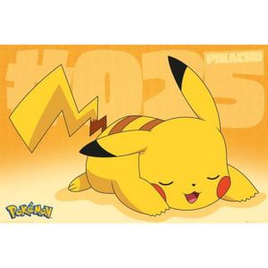 MDF - Pikachu Neon 1art1 Pokémon Poster et Cadre 91 x 61cm
