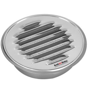 Grille ventilation 150mm Inox à Lames Mobiles - Filet Anti