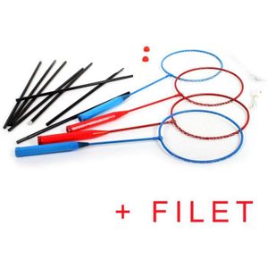 KIT BADMINTON set de 4 raquettes Badminton + Filet + 2 Volants j