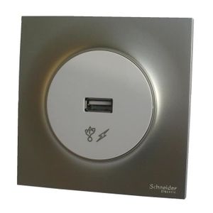 Prise chargeur USB Schneider Odace blanc S520408