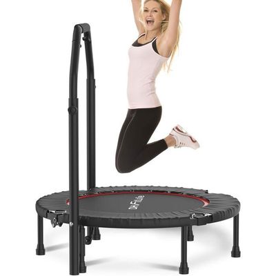 VEVOR Mini trampoline fitness rebounder 1385 mm avec poignée pour adultes 205 kg