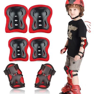 Ensemble de genouillères de patinage à roulettes pour enfants - Noir, genouillèr