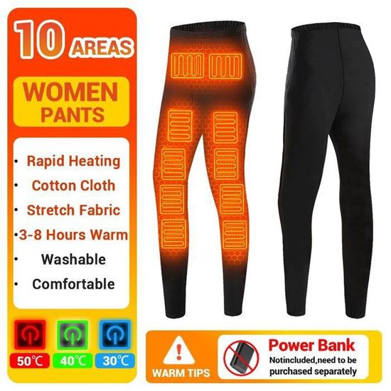 Ensemble Sous-Vêtements Chauffants Électriques USB – Thermique Haut + Bas Homme/Femme Ski Rando