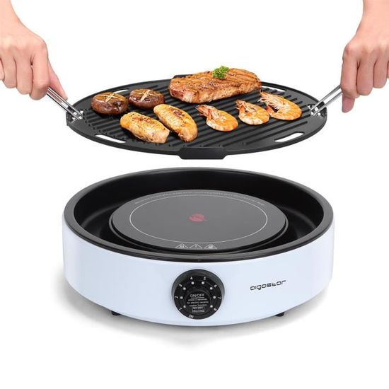 Aigostar Foodie Plaque à induction/grill barbecue portable 2 en 1