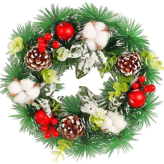 CCYKXA 2 Pièce Couronne De Noël, Guirlande De Noël Artificielle 13 CM Decoration De Couronne Pour Noel Guirlande De Sapin Pour Porte Dentree Cheminee Et Decoration Muralea 90680862