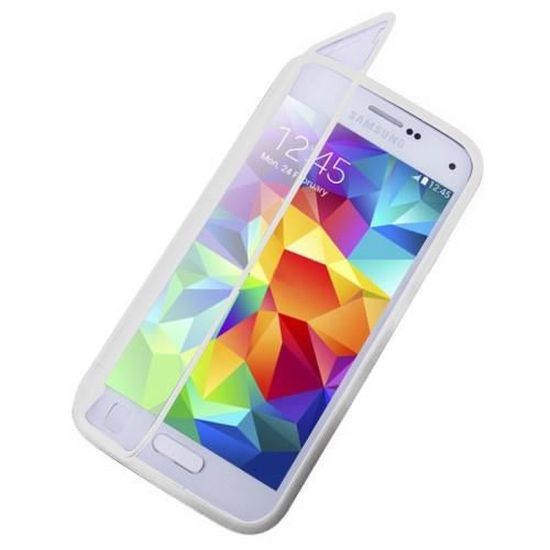 Coque Samsung Galaxy S5 Mini Transparent Clapet Horizontal Frosted ...