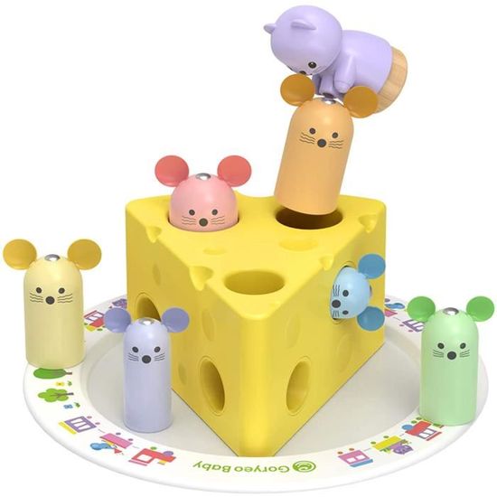 YGJT Jouet en Bois Jouet Bebe 1 2 3 Ans Garçons et Filles Montessori 1 an  Puzzle Fromage en Bois Jeu de tri Motricité Fine Jouets Éducatifs Cadeaux