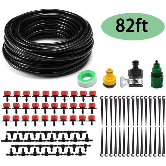 Kit Irrigation Goutte-à-Goutte 25m Réglable – Système Arrosage Automatique Jardin, Potager, Serre, Plantes D'Intérieur