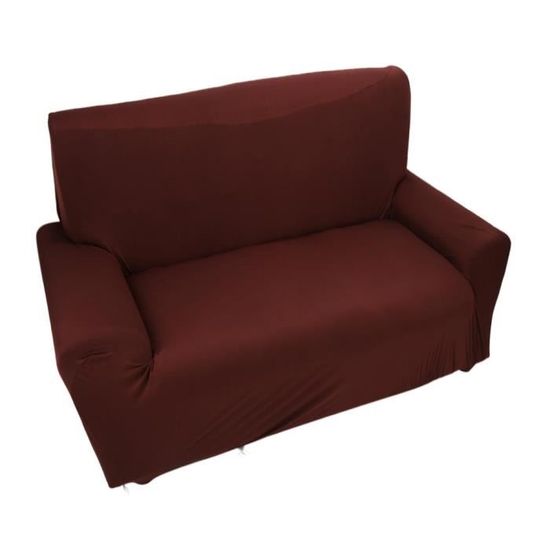 Atyhao housse de canapé 2 places New Hot 7 Solide Pure Color Lounge Couch Housse de canapé extensible 2 places marron