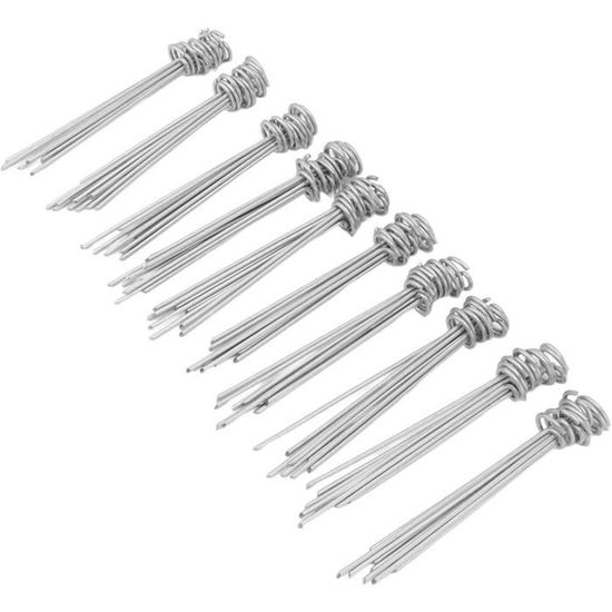 8 Piquets D'ancrage Galvanisés 40 Cm – Forme J Avec Nervures Antidérapantes – Acier Robuste Antirouille – Pour Tente, Trampoline, Auvent, Bâche, Jardin