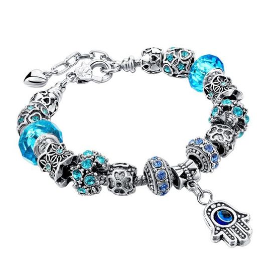 Bracelet Femme Bohème Fait Main En Argent Tibétain Et Verre - Pièce Unique, Neuf Avec étiquettes