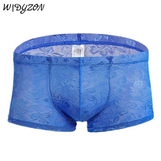 Boxershorty,Boxer en dentelle pour homme,sousvêtement respirant et doux Blue[D63210] Blanc