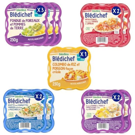 BLEDINA Blédichef assiettes légumes viandes dès 15 mois 2x250g et 2x230g  pas cher 