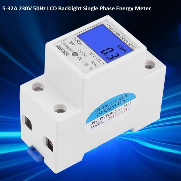 Compteur électrique Monophasé 230V - Occasion En état De Marche - Couleur Blanc - Pour Usage Domestique