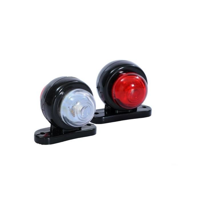 2 X 12V 24V Rouge Blanc Petit LED Feux de Gabarit Camion Caravane Remorques