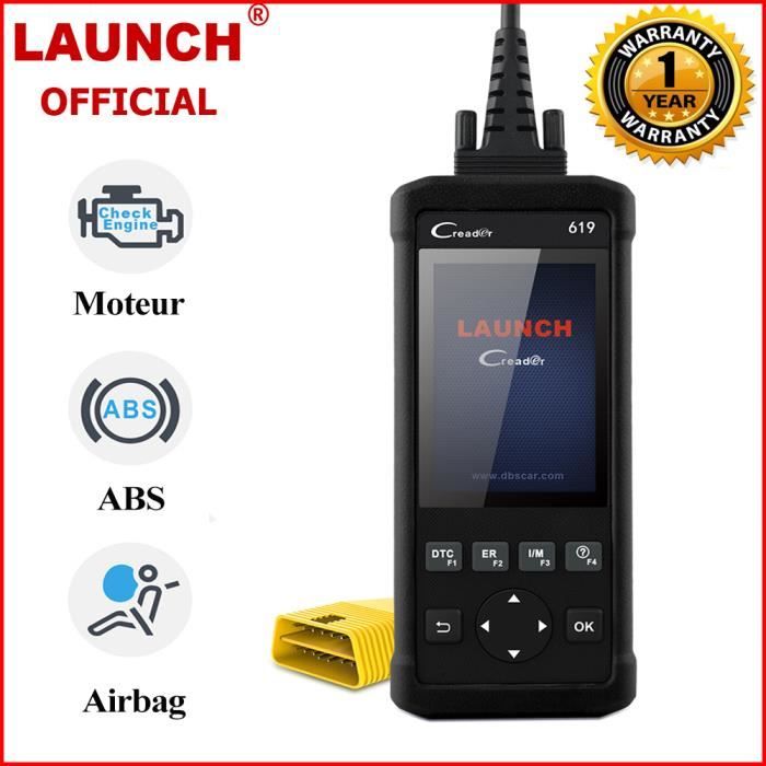 Launch CR619 Valise Diagnostic OBD2 Scanner Outil de Diagnostic Vérification du moteur ABS Scanner Airbag Valise de Diagnostic