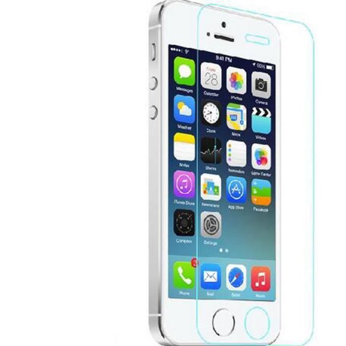Protection Ecran en Verre Trempé pour iPhone SE, 5, 5S, 5C Premium Anti Chocs Bords Arrondis
