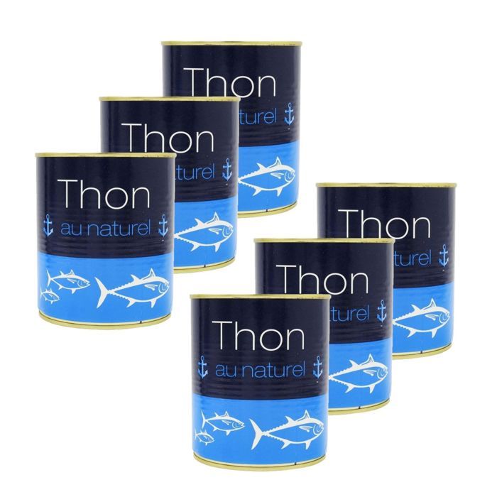 Lot 6x Thon naturel entier - Boîte 800g
