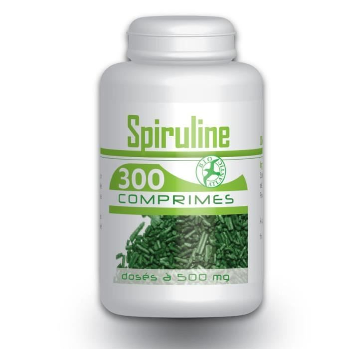 Spiruline - 300 comprimés dosés à 500 mg.