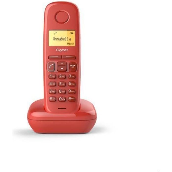 TÉLÉPHONE, Téléphones, Téléphone sans fil, Gigaset A170 Rouge Spécifications Sans fil Oui Réponse téléphonique Non Capacité