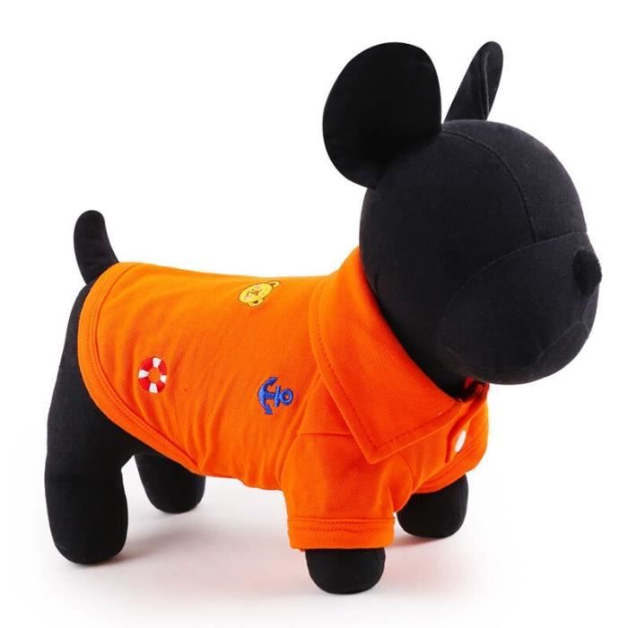 Manteau Blouson,T shirt de sport en coton coloré Petit chien chat animal de compagnie, football polo, gilet chien - Type orange-M