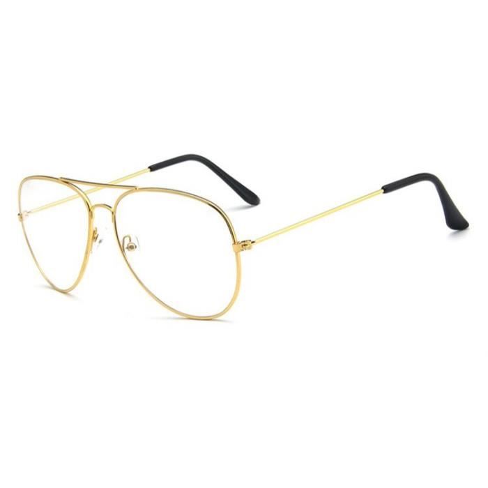Montures de Lunettes de vue,Lunettes classiques claires monture dorée Vintage Lunettes De soleil pour femmes et hommes - Type Gold