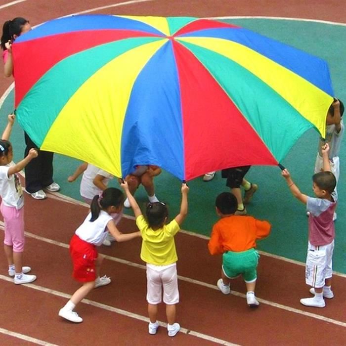 Jeux de cour de récréation,2 6M diamètre Camping en plein air arc en ciel parapluie Parachute jouet saut sac - Type 4M(9-15 person)