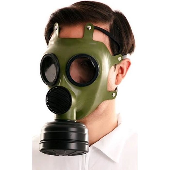 EUROCARNAVALES, SA. Masque en Latex à Gaze Vert. . Adulte
