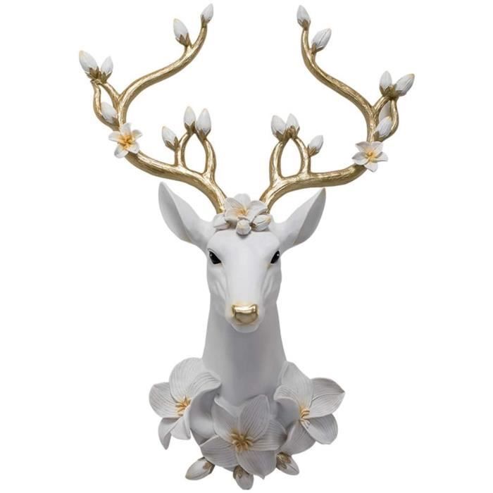 Tete De Cerf Murale Tridimensionnel Tête Animal Créatif Cerf Décoration Murale De Tête KTV Bar Sculptures Décoratives Objets 280