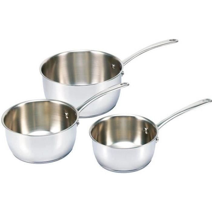 Casserole en inox D: 16 à 20 cm lot de 3