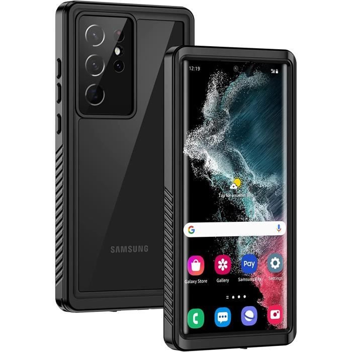 Coque étanche Samsung Galaxy S22 Ultra, [IP68 Étanche et Antichoc] 360 Protection Waterproof Etui Antipoussière Samsung S22 Ultra