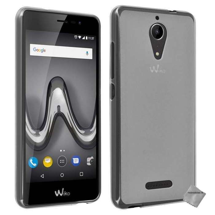 Coque silicone gel fine pour Wiko Tommy 2 Plus + verre trempe - BLANC TRANSPARENT