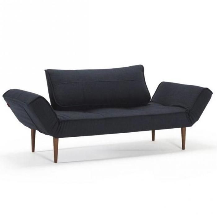 INNOVATION LIVING Canape design ZEAL STYLETTO convertible lit 200*70 cm tissu bleu Nist Blue bleu tissu Inside75