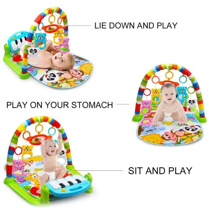 Tapis d'activité bébé Piano à pédales Aire de jeux bébé Tapis Rampant Jouet de musique MP3 pour bébé