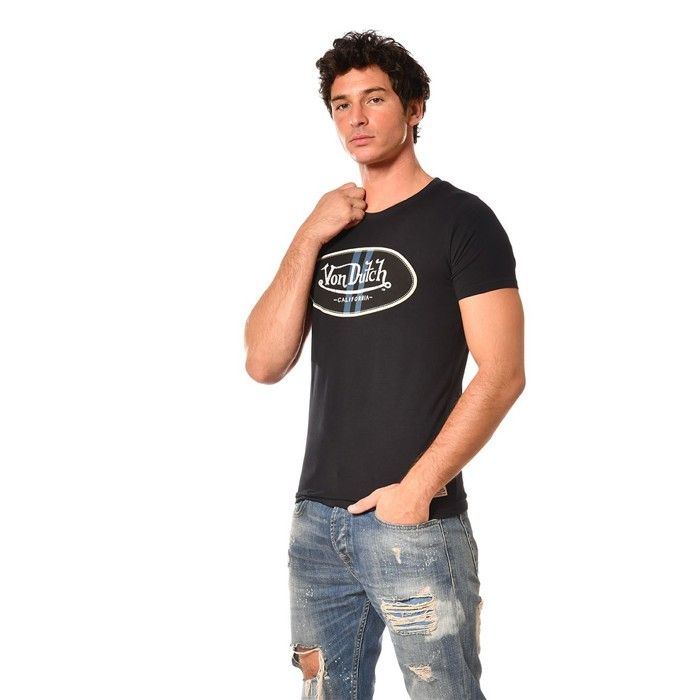 T-shirt Noir Homme Von Dutch Log