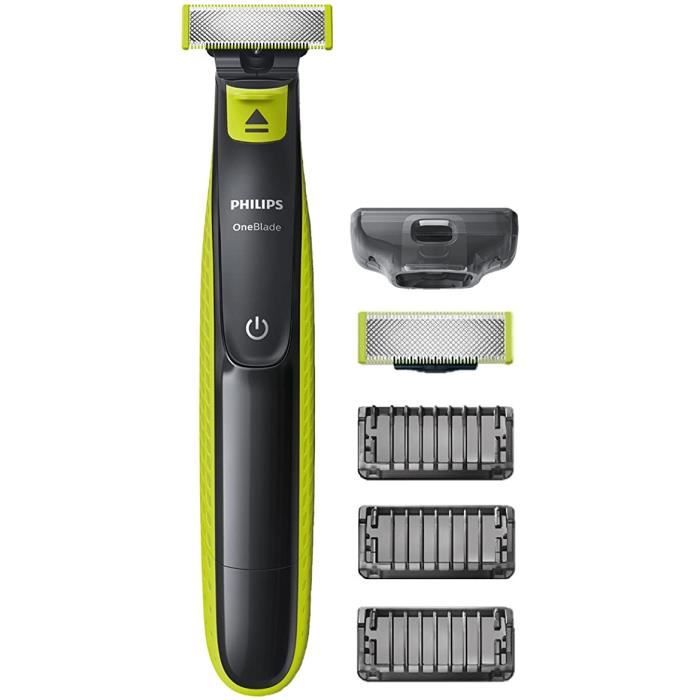 Philips QP2520/30 OneBlade, Rechargeable, 100 % étanche, 3 sabots clipsables barbe de 3 jours