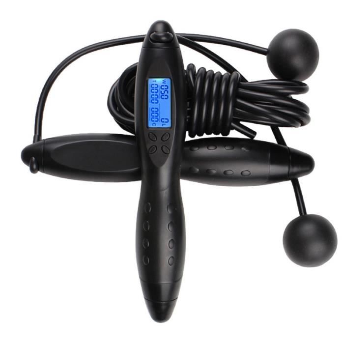 Multifonctionnel contrôle magnétique électronique comptage corde à sauter poignée en caoutchouc quatre clé calories corde sans fil